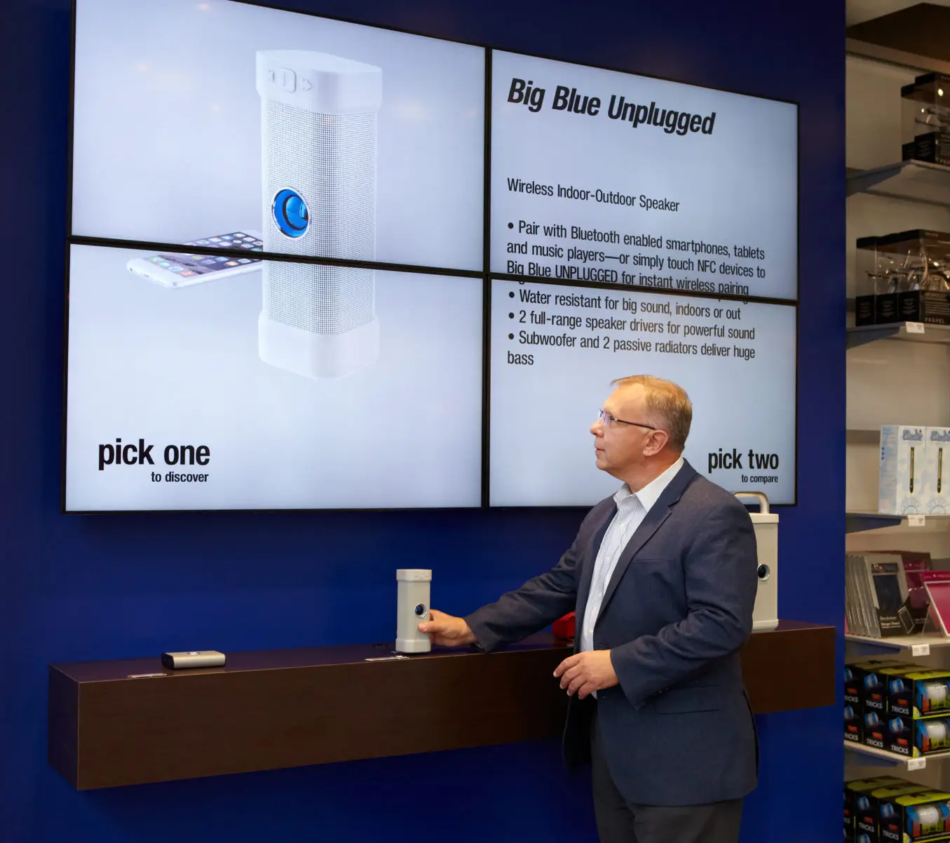 Brookstone, Active Display, Digital Signage, Toshiba, Office Solutions & Services