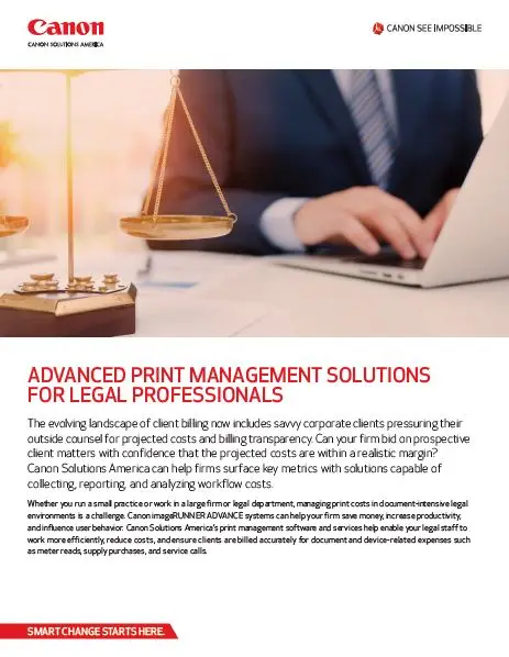 Canon, Print Management Solutions, Legal, Office Solutions & Services