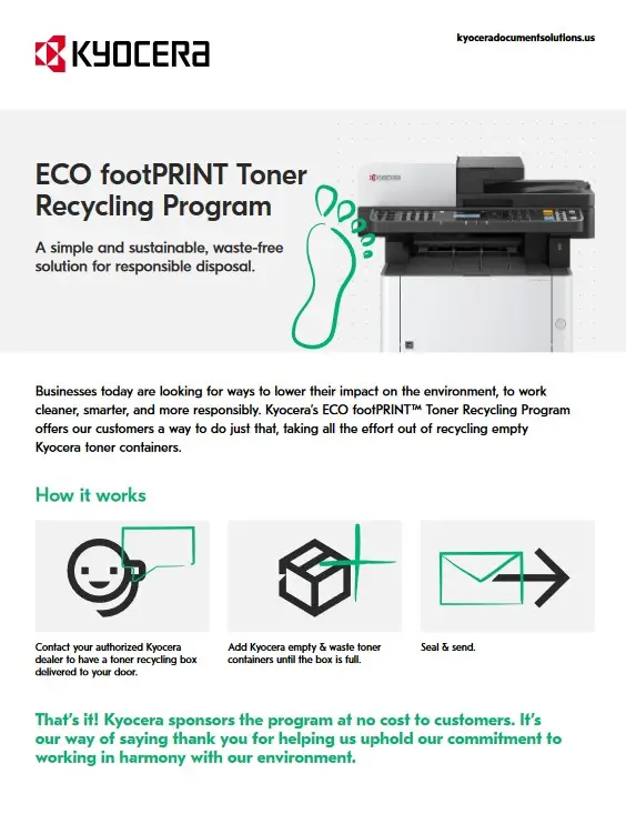 ECO FootPRINT, Kyocera, Enviroment, Office Solutions & Services
