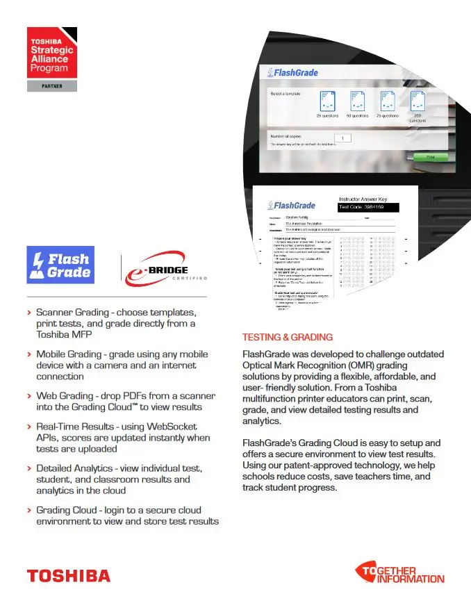 FlashGrade, Industry Solutions, Vertical Markets, Toshiba, Office Solutions & Services