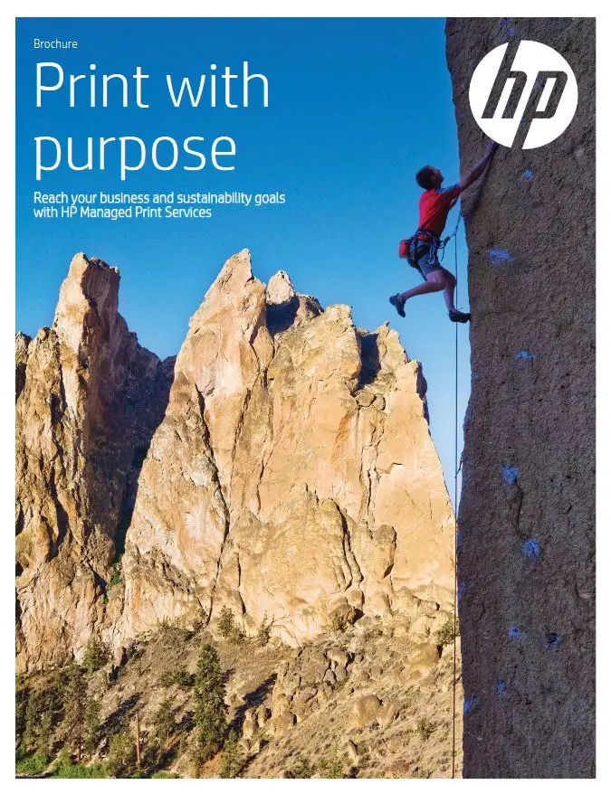 HP, Print With Purpose, MPS Brochure, Cover, HP, Hewlett Packard, Office Solutions & Services