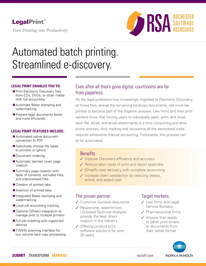 KM, RSA, Legal Print, Konica-Minolta, Office Solutions & Services