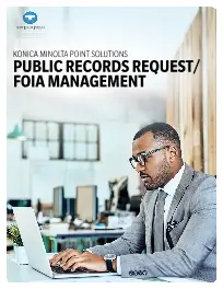 Public Records Request, FOIA, Konica-Minolta, Office Solutions & Services