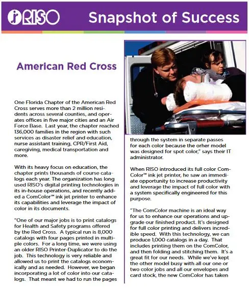 Riso, American Red Cross, Office Solutions & Services