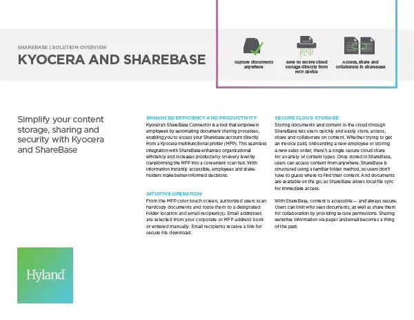 ShareBase, Kyocera, Solution, Software, Document Management, Office Solutions & Services