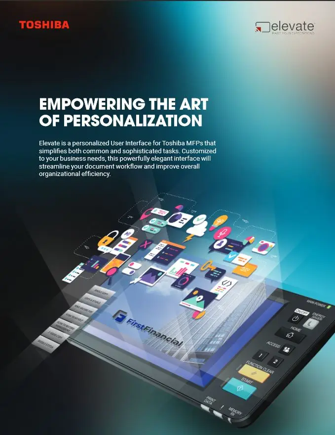 Elevate, Brochure, Toshiba, Office Solutions & Services