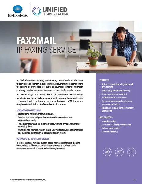 Unified Communications, FAX2MAIL, IP Faxing, Service, Konica Minolta, Office Solutions & Services