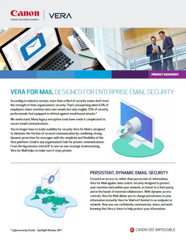 Vera brochure, canon, Office Solutions & Services