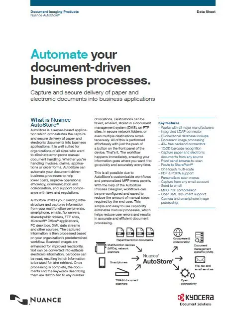 Kyocera, Software, Capture, Distribution, Nuance, Autostore, Office Solutions & Services