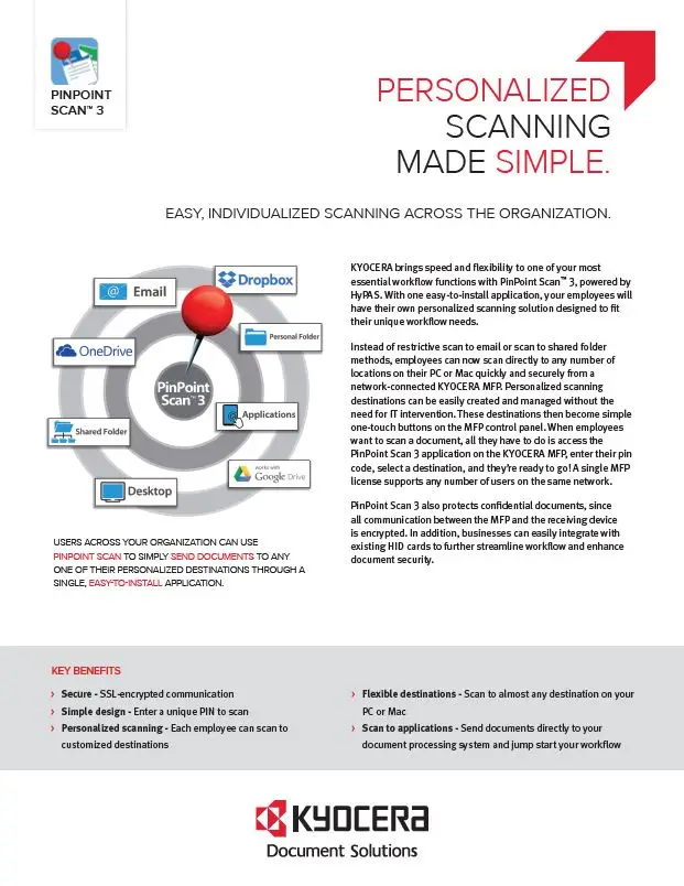 Kyocera, Software, Capture, Distribution, Pinpoint Scan 3, Office Solutions & Services