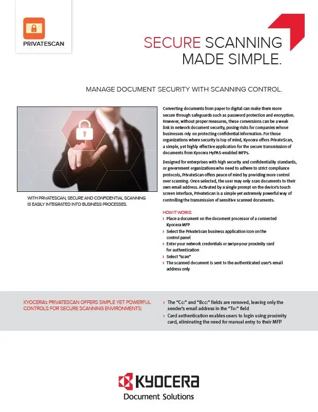 Kyocera,Software, Capture, Distribution, Private Scan, Office Solutions & Services