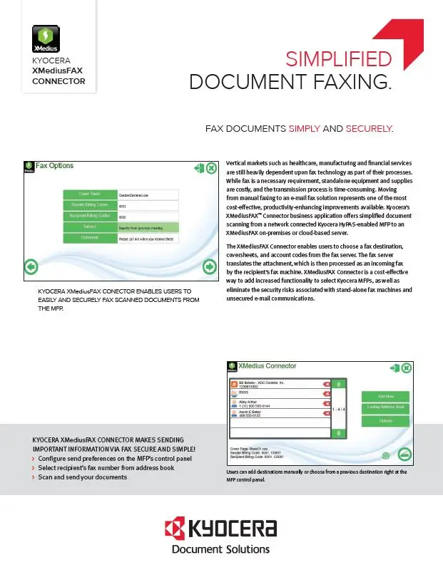 Kyocera, Software, Document Management, Xmediusfax Connector, Office Solutions & Services