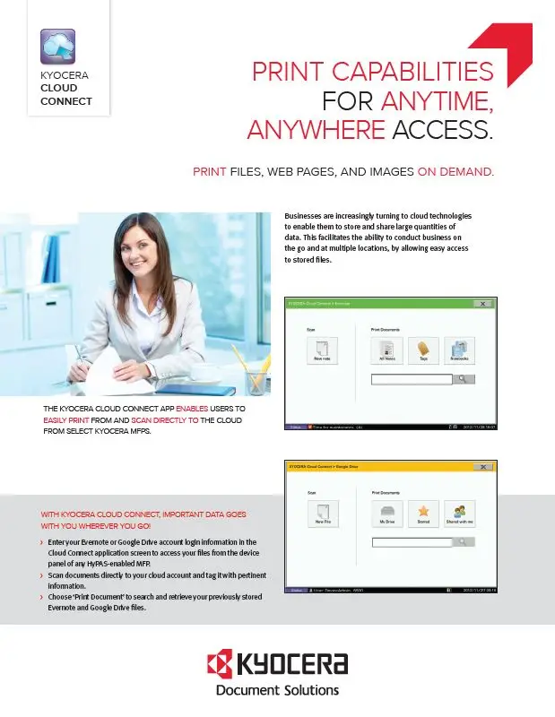 Kyocera, Software, Mobile, Cloud, Kyocera Cloud Connect, Office Solutions & Services