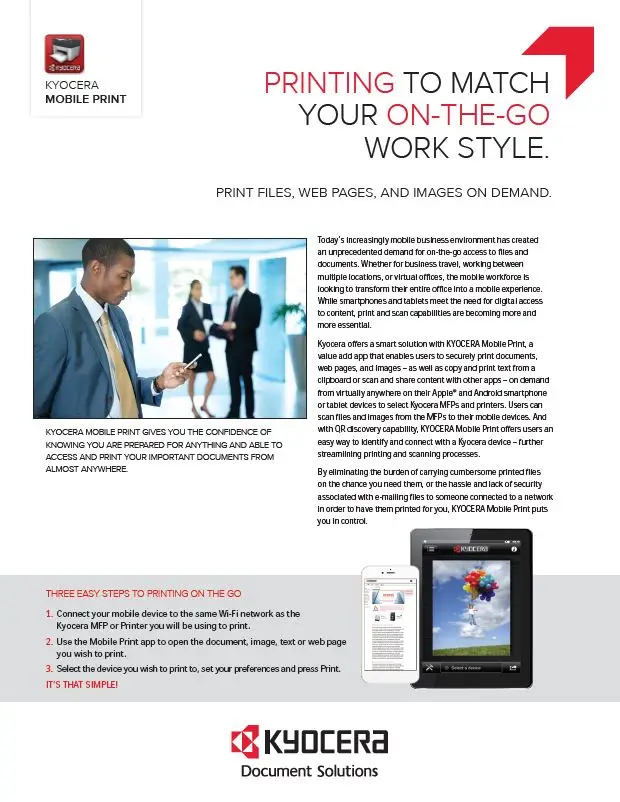 Kyocera, Software, Mobile, Cloud, Kyocera, Mobile Print, Office Solutions & Services