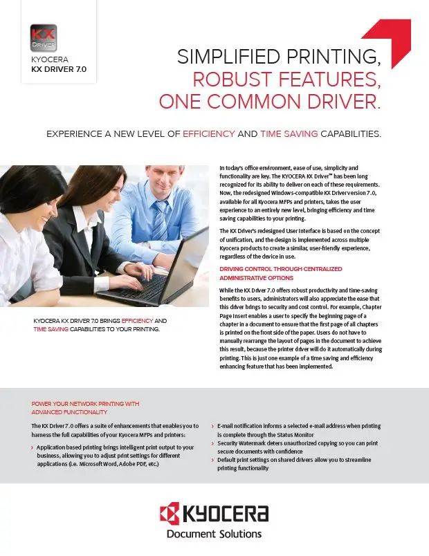 Kyocera, Software, Network Device Management, Kx Driver, Office Solutions & Services