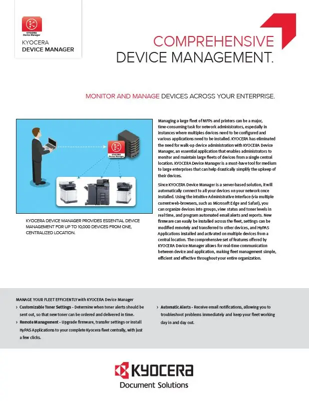 Kyocera, Software, Network Device Management, Kyocera, Device Manager, Office Solutions & Services