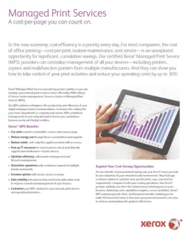 a cost per page that you can count on, MPS, Managed Print Services, Xerox, Office Solutions & Services