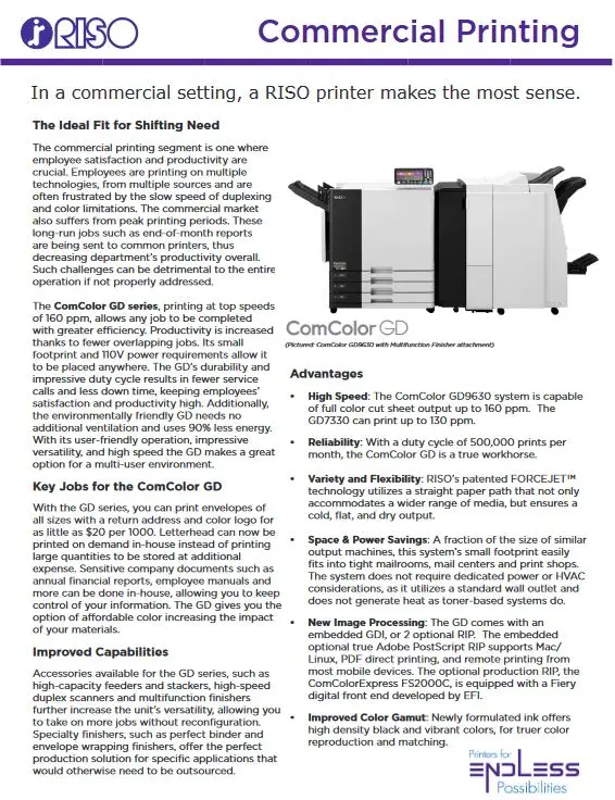 Commercial Printing, Riso, Office Solutions & Services