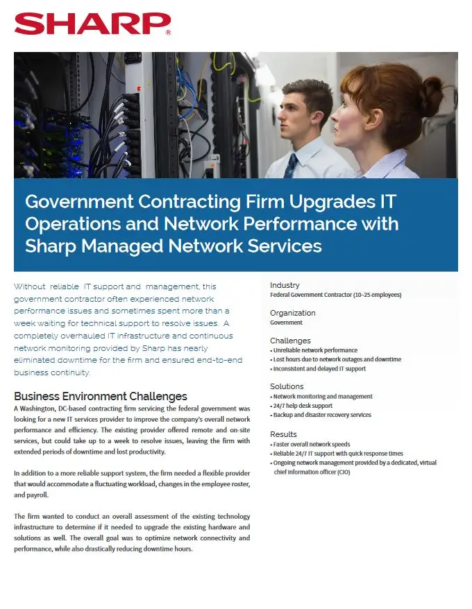 Sharp, Government Contractor, It, Case Study, Office Solutions & Services