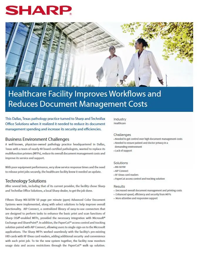 sharp, healthcare, Office Solutions & Services
