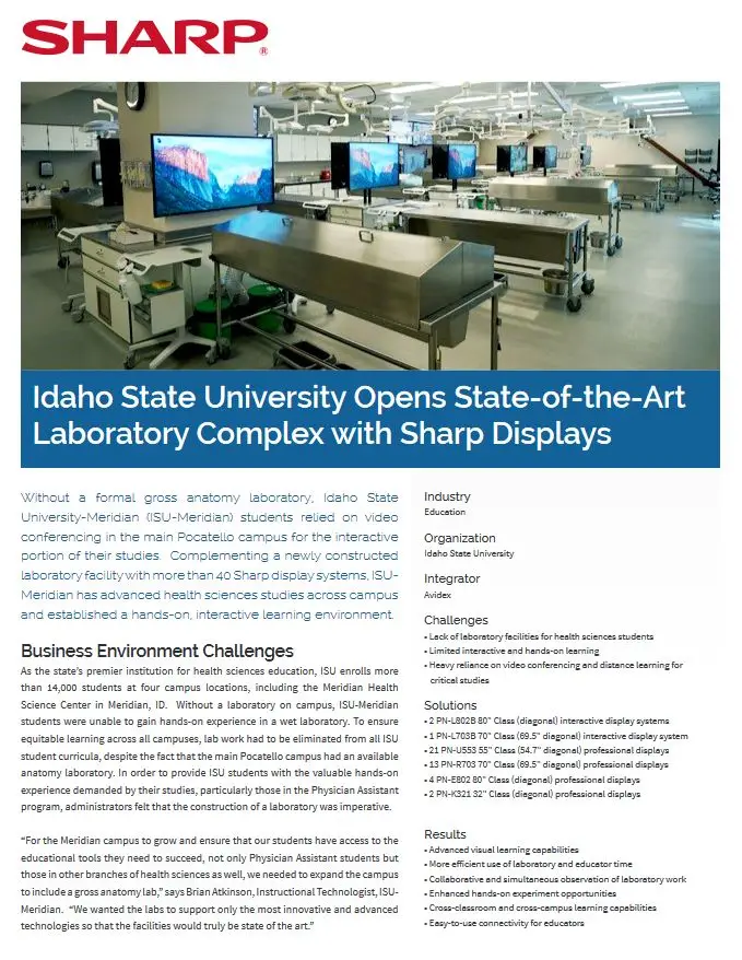 Sharp, Idaho State, Displays, Case Study, Office Solutions & Services