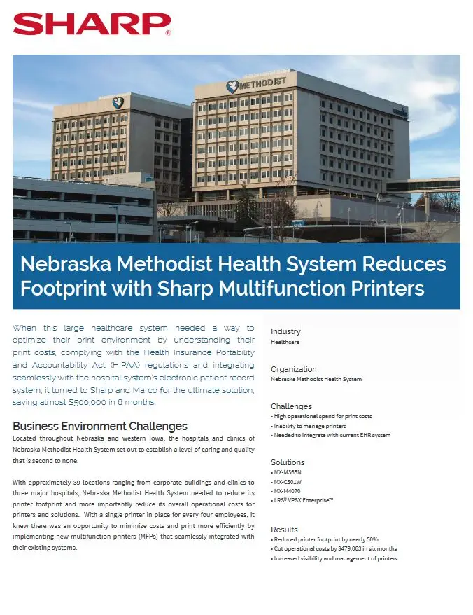 Sharp, healthcare study, EMR, Office Solutions & Services