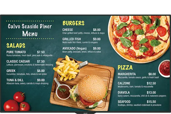 Sharp, Professional Display, menu, Office Solutions & Services
