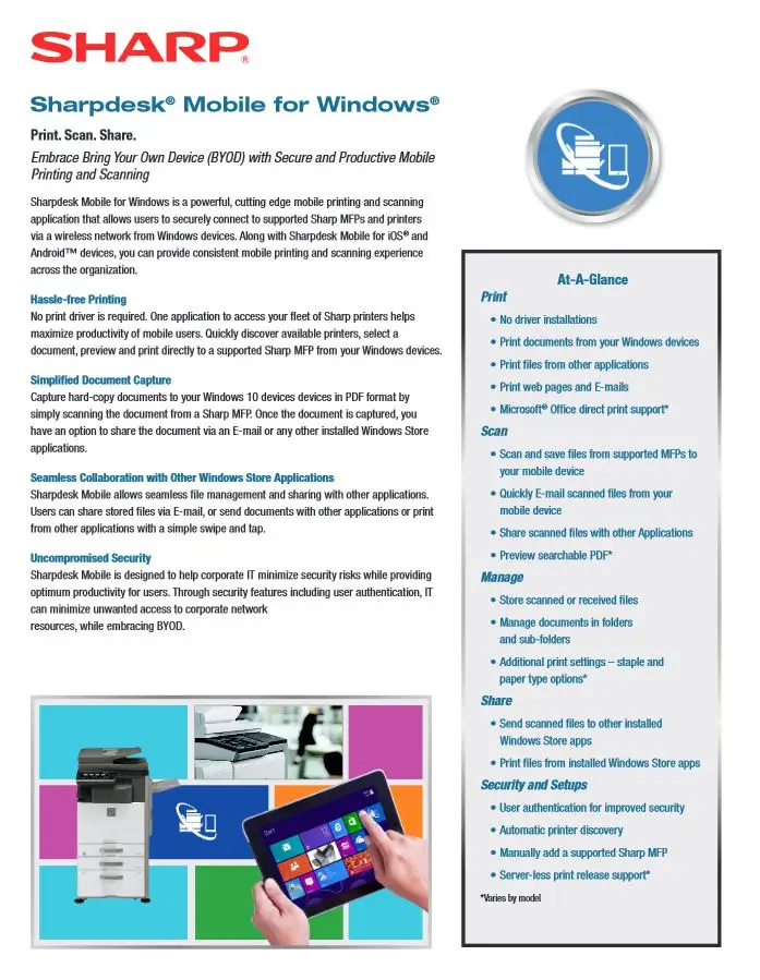 Sharpdesk, Mobile For Windows, sharp, Office Solutions & Services