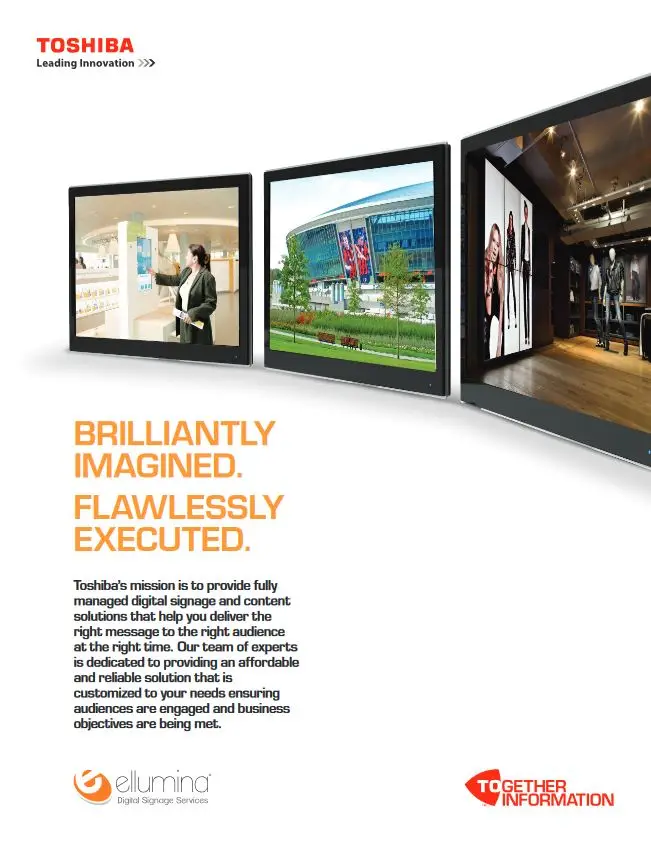 Ellumina, Digital Signage, Digital Signage, Toshiba, Office Solutions & Services