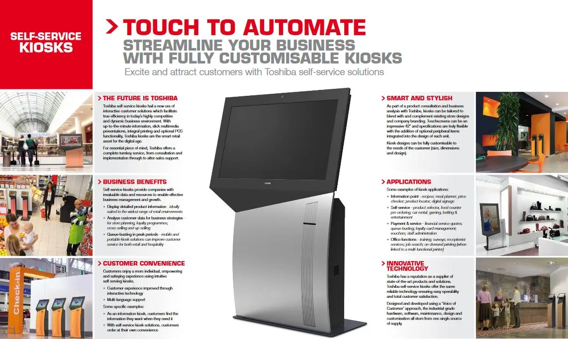 Self Service Kiosks, Retail, Digital Signage, Toshiba, Office Solutions & Services